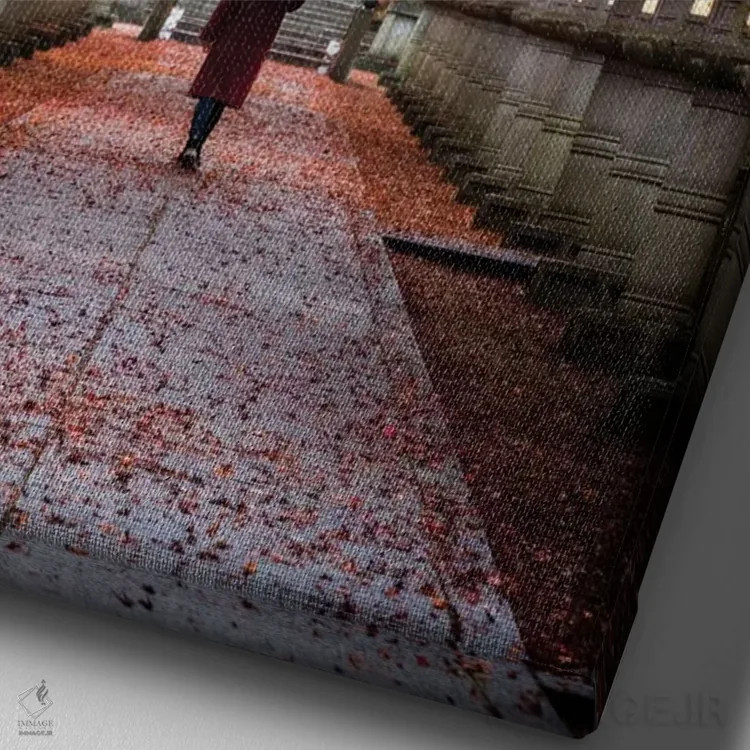 تابلو دکوراتیو پاییز در ژاپن سیزده اثر دایسوکه اوئه ماتسو - نمای نزدیک بافت بوم