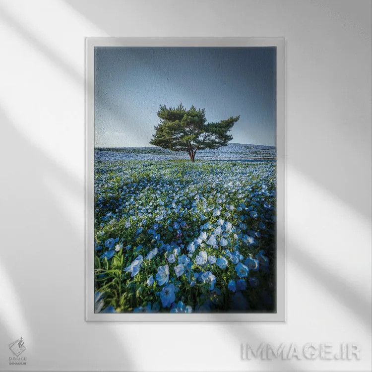 تابلو دکوراتیو بهار در ژاپن بیست و هشتم اثر دایسوکه اوئه ماتسو - نمای قابدار سفید