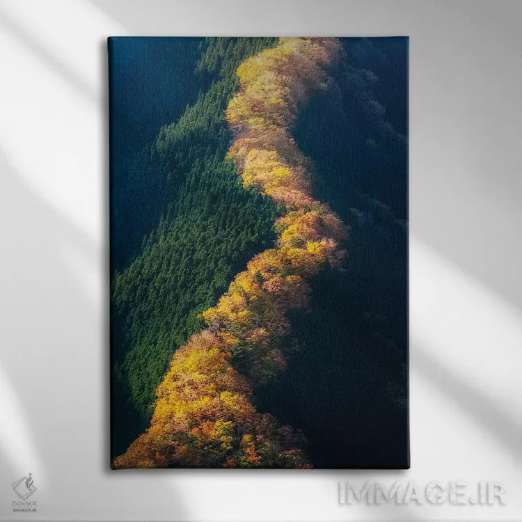 تابلو دکوراتیو پاییز در ژاپن چهارده اثر دایسوکه اوئه ماتسو - نمای روبهرو روی دیوار