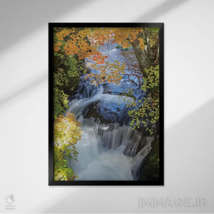 تابلو دکوراتیو پاییز در ژاپن هفده اثر دایسوکه اوئه ماتسو - نمای قابدار مشکی