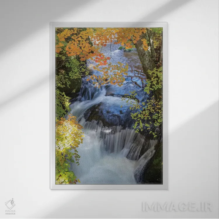 تابلو دکوراتیو پاییز در ژاپن هفده اثر دایسوکه اوئه ماتسو - نمای قابدار سفید