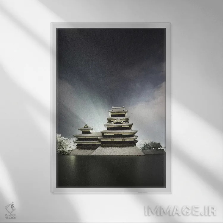 تابلو دکوراتیو قلعه ماتسوموتو چهار اثر دایسوکه اوئه ماتسو - نمای قابدار سفید