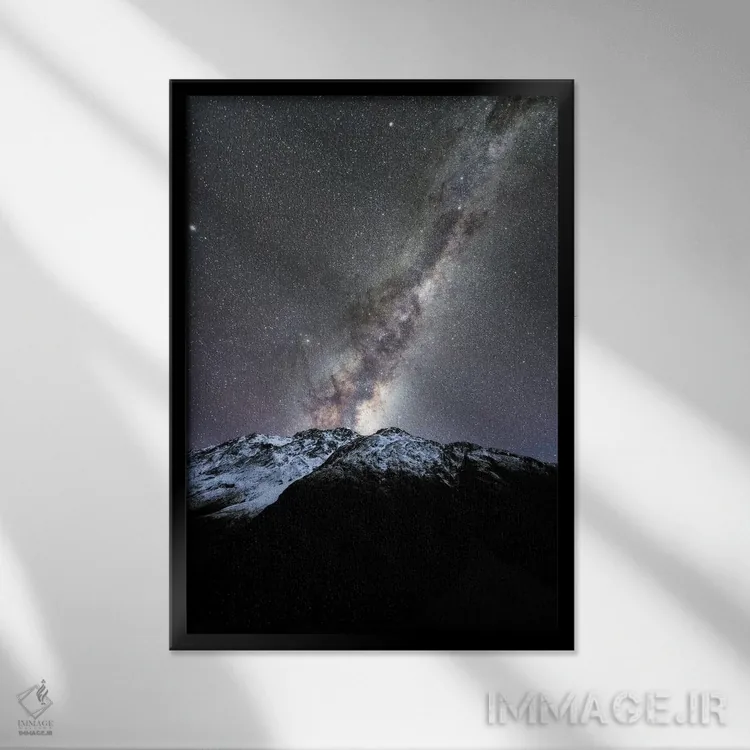 تابلو دکوراتیو پارک ملی کوه کوک، نیوزیلند اثر دایسوکه اوئه ماتسو - نمای قابدار مشکی