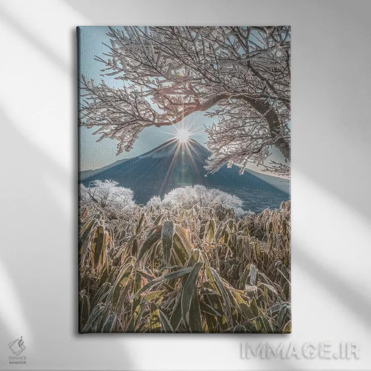 تابلو دکوراتیو کوه فوجی هشت اثر دایسوکه اوئه ماتسو - نمای روبهرو روی دیوار