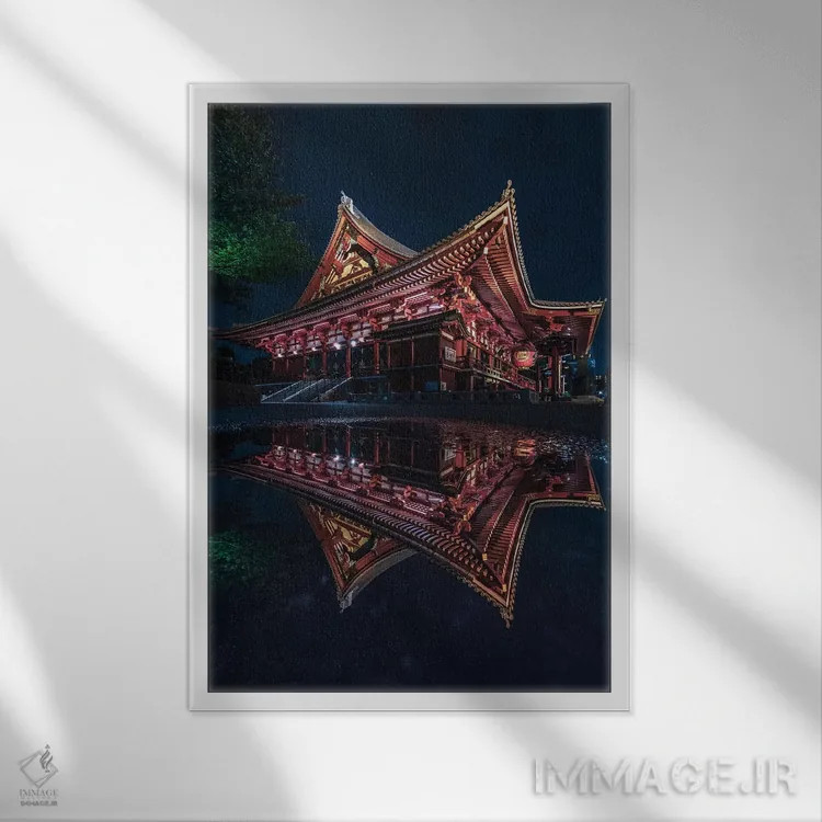 تابلو دکوراتیو معبد سنسوجی، آساکوسا، توکیو اثر دایسوکه اوئه ماتسو - نمای قابدار سفید