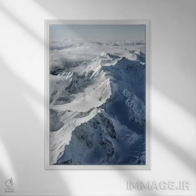 تابلو دکوراتیو آلپ جنوبی، نیوزیلند اثر دایسوکه اوئه ماتسو - نمای قابدار سفید