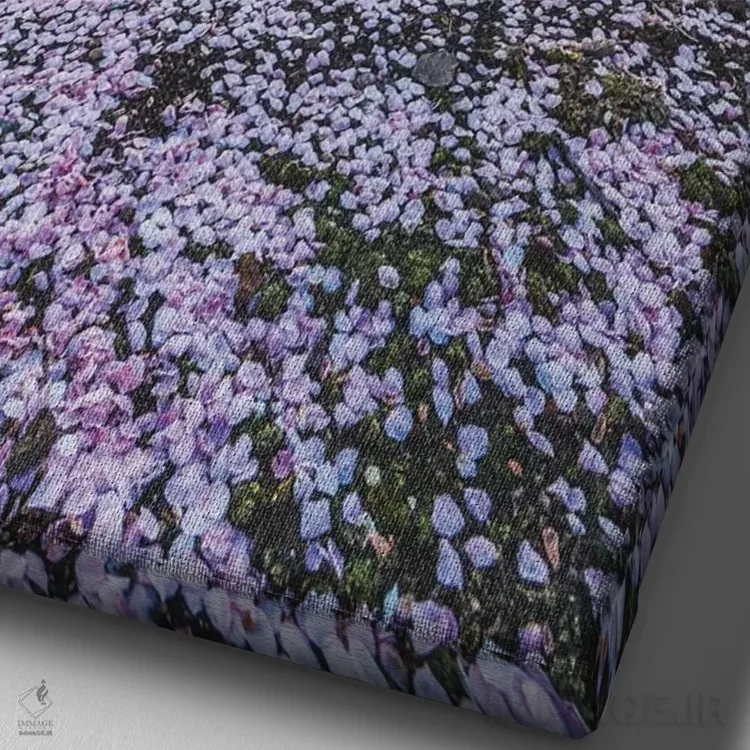 تابلو دکوراتیو بهار در ژاپن نه اثر دایسوکه اوئه ماتسو - نمای نزدیک بافت بوم