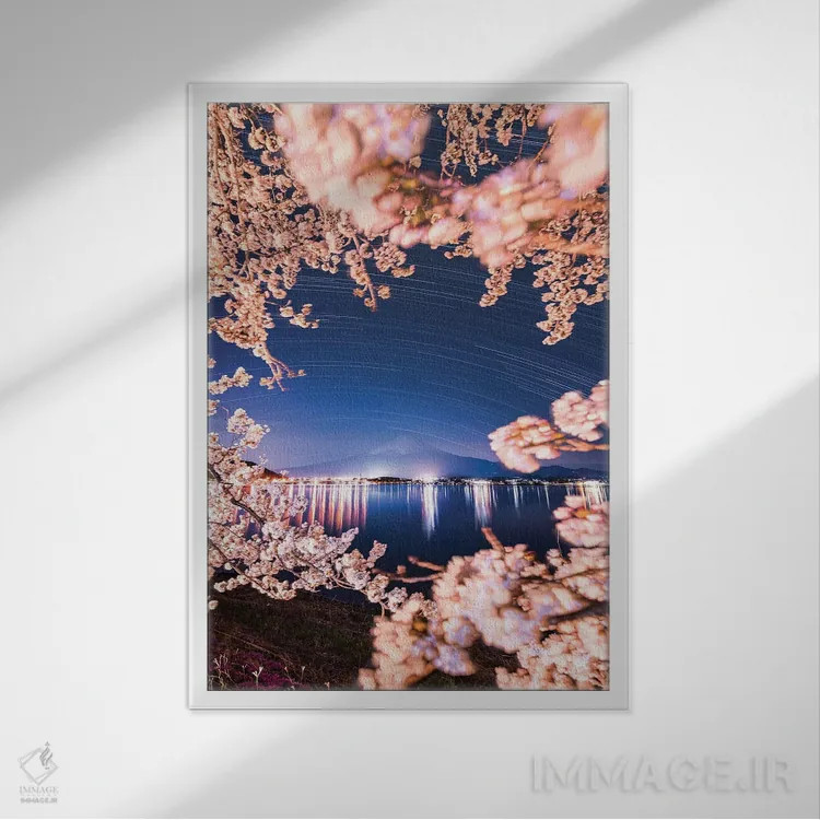 تابلو دکوراتیو بهار در ژاپن شش اثر دایسوکه اوئه ماتسو - نمای قابدار سفید