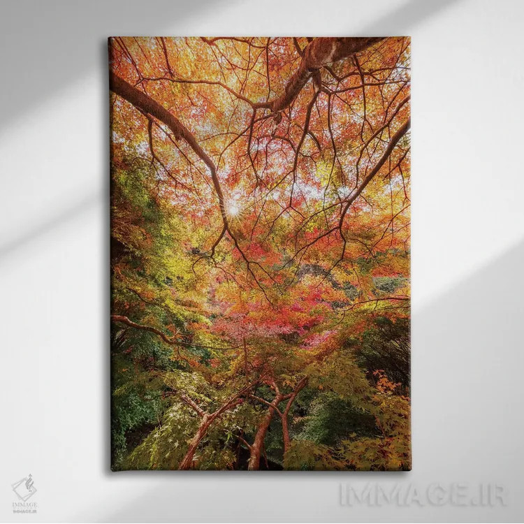 تابلو دکوراتیو پاییز در ژاپن شش اثر دایسوکه اوئه ماتسو - نمای روبهرو روی دیوار