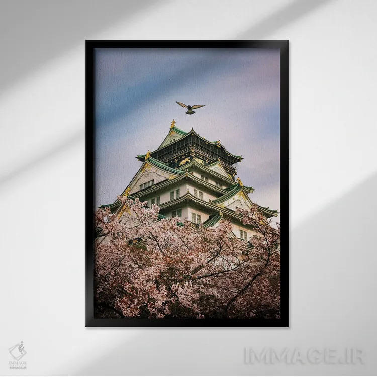 تابلو دکوراتیو بهار در ژاپن هجده اثر دایسوکه اوئه ماتسو - نمای قابدار مشکی