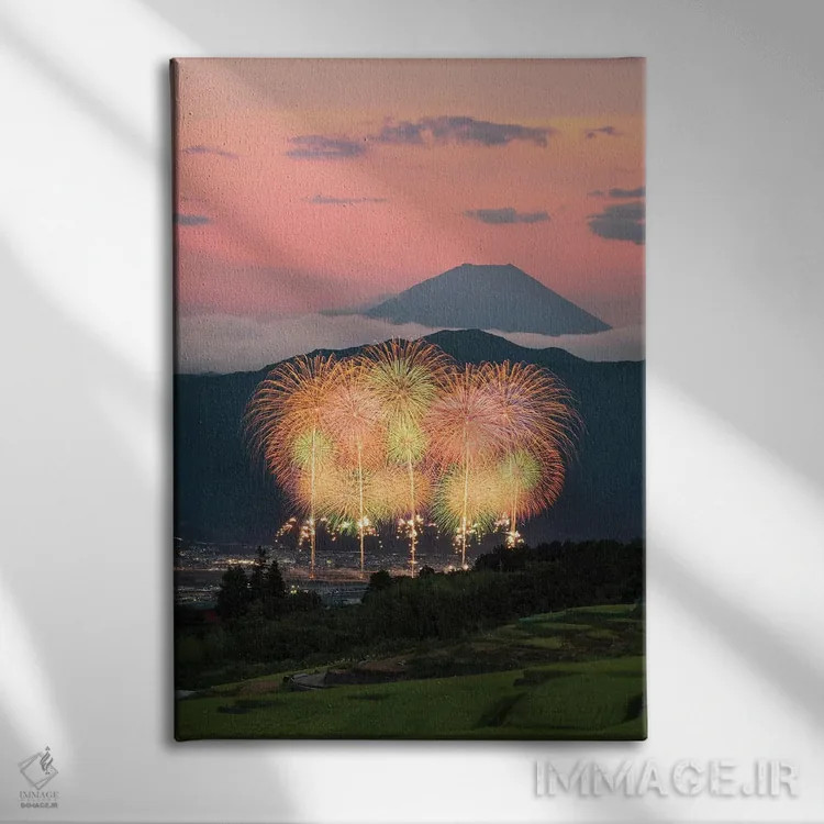 تابلو دکوراتیو تابستان در ژاپن پنج اثر دایسوکه اوئه ماتسو - نمای روبهرو روی دیوار