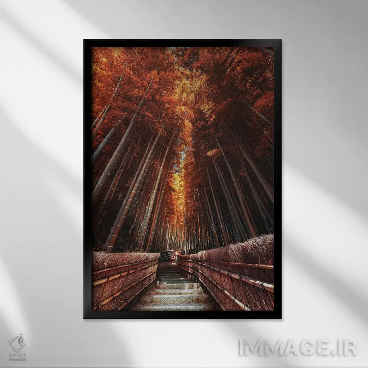 تابلو دکوراتیو تابستان در ژاپن نه اثر دایسوکه اوئه ماتسو - نمای قابدار مشکی