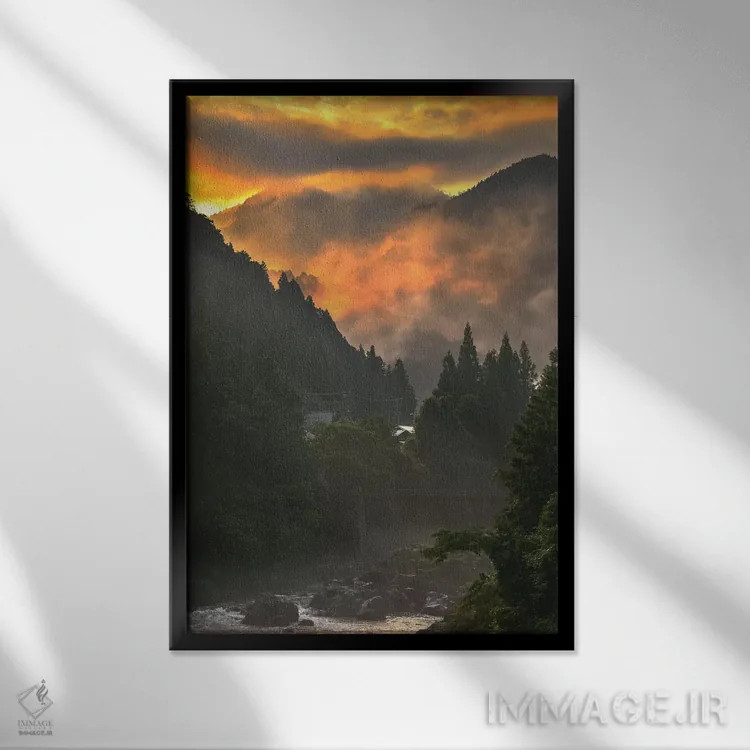 تابلو دکوراتیو تابستان در ژاپن یازده اثر دایسوکه اوئه ماتسو - نمای قابدار مشکی