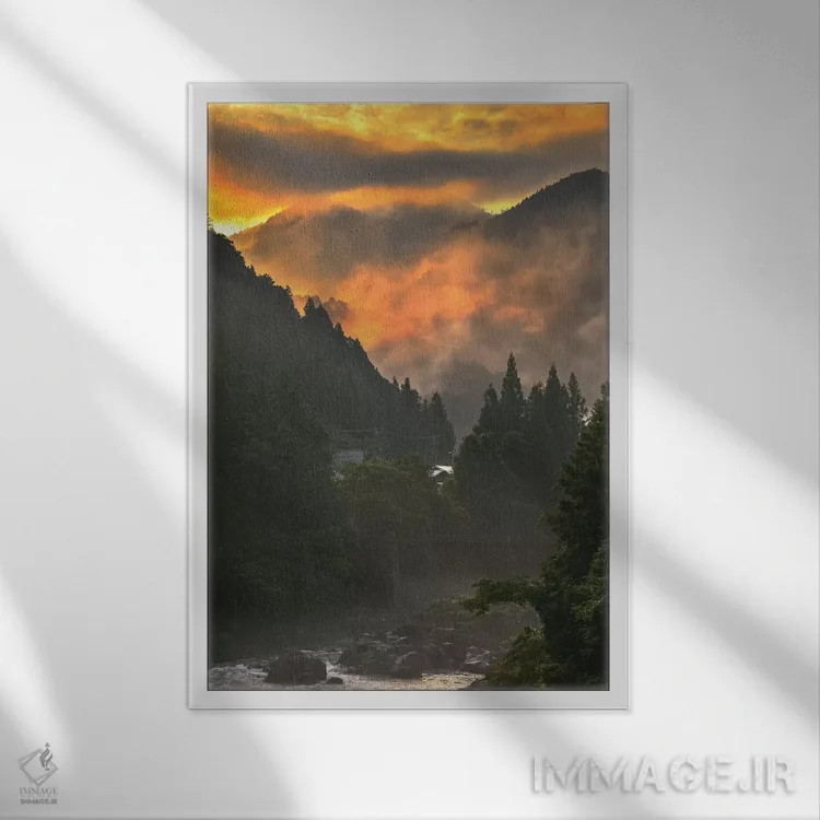 تابلو دکوراتیو تابستان در ژاپن یازده اثر دایسوکه اوئه ماتسو - نمای قابدار سفید