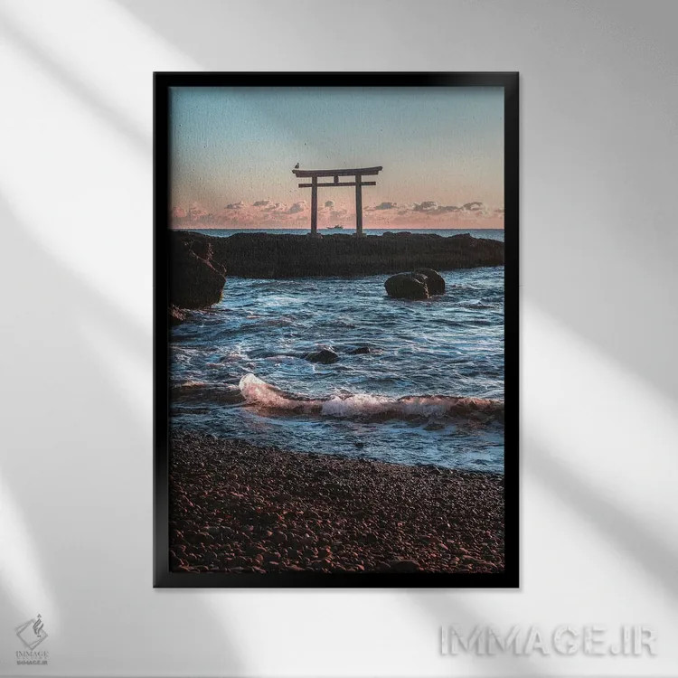 تابلو دکوراتیو توریی ژاپن یک اثر دایسوکه اوئه ماتسو - نمای قابدار مشکی