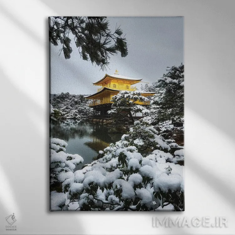 تابلو دکوراتیو زمستان در ژاپن یک اثر دایسوکه اوئه ماتسو - نمای روبهرو روی دیوار