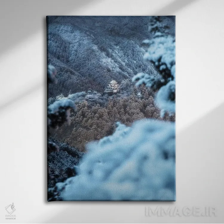تابلو دکوراتیو زمستان در ژاپن دو اثر دایسوکه اوئه ماتسو - نمای روبهرو روی دیوار