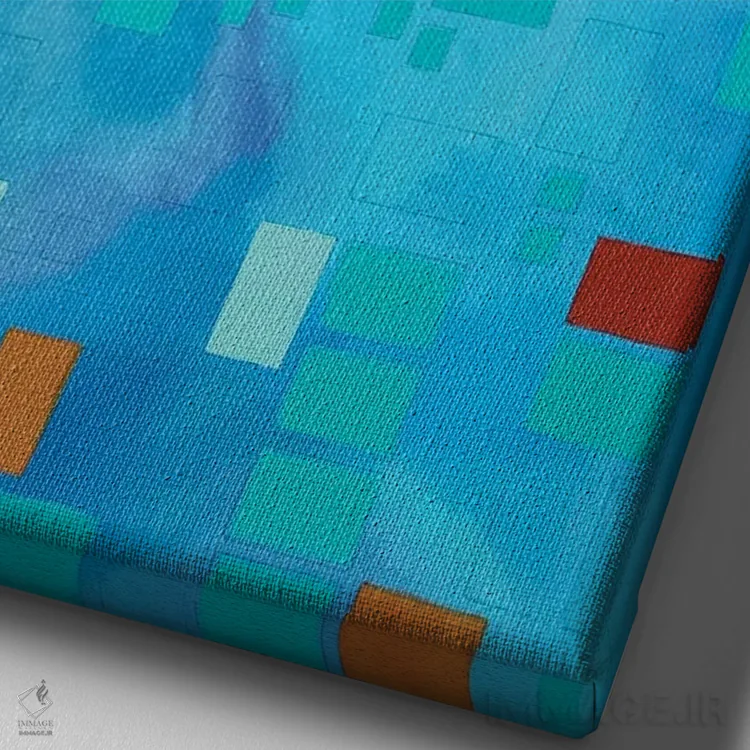 تابلو انتزاعی قطعات متحرک دو اثر آلیشیا دان - نمای نزدیک بافت بوم