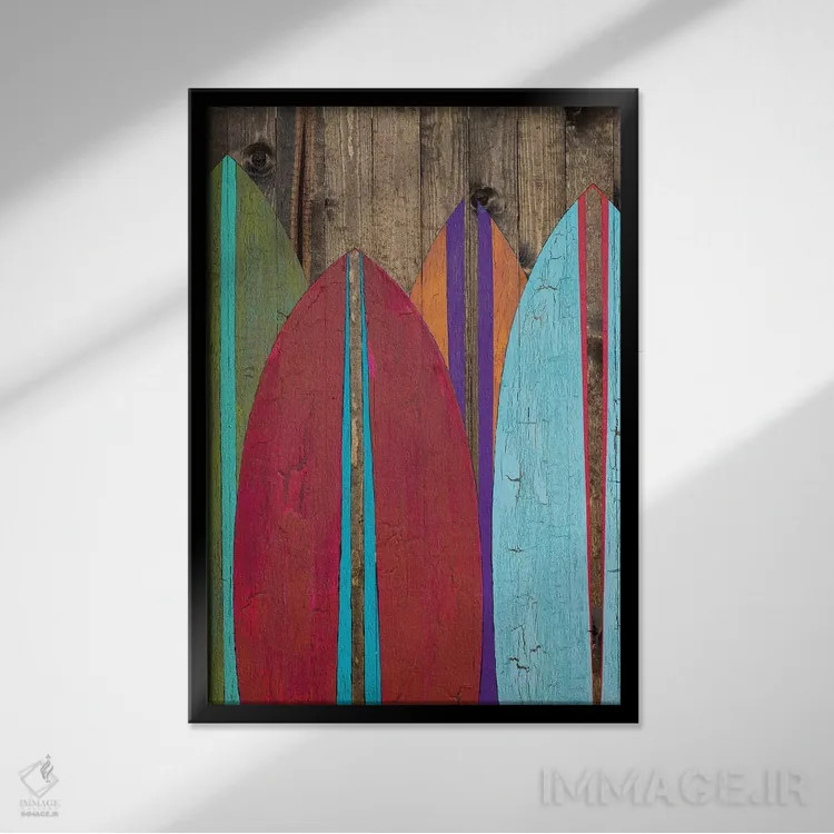 تابلو دکوراتیو عصر اوآهو اثر آلیشیا دان - نمای قابدار مشکی