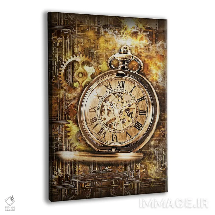 تابلو دکوراتیو ساعت استیم پانک اثر دورو آرت - نمای پرسپکتیو محصول
