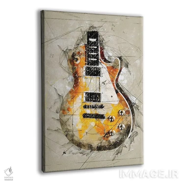 تابلو دکوراتیو طرح گیتار اثر دورو آرت - نمای پرسپکتیو محصول