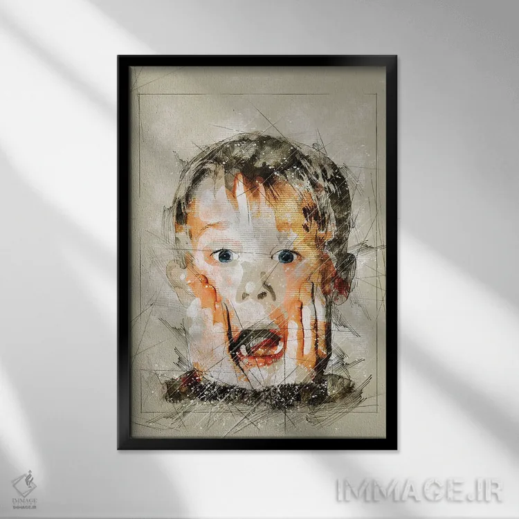 تابلو دکوراتیو طرح کوین اثر دورو آرت - نمای قابدار مشکی