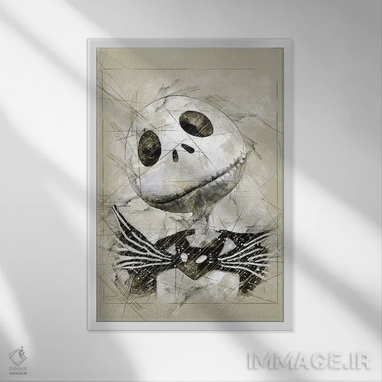 تابلو دکوراتیو طرح جک اثر دورو آرت - نمای قابدار سفید