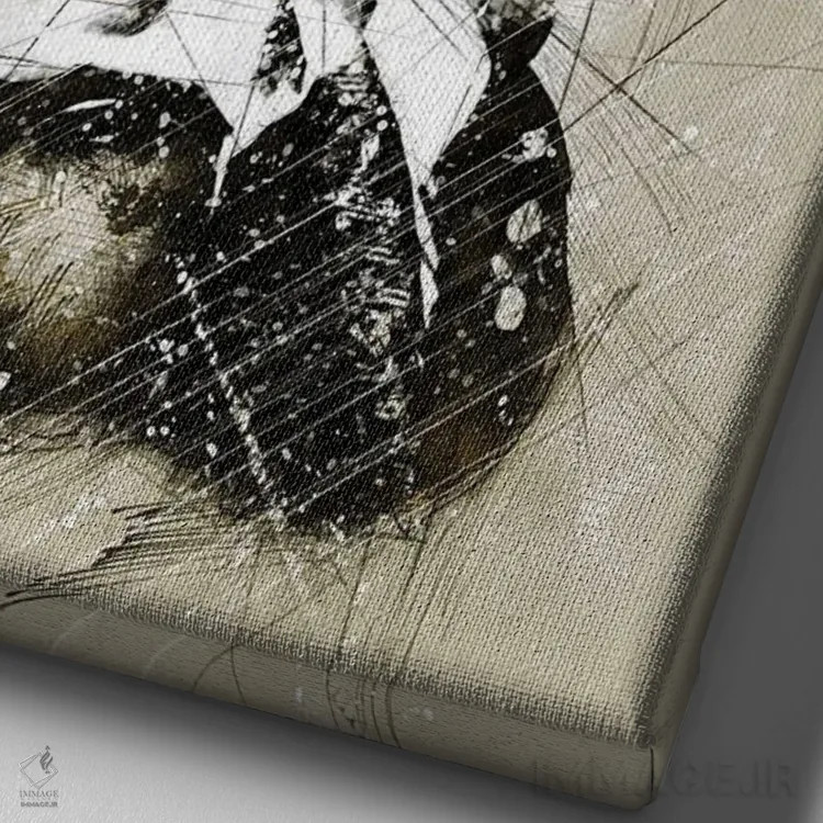 تابلو دکوراتیو طرح کلینت اثر دورو آرت - نمای نزدیک بافت بوم