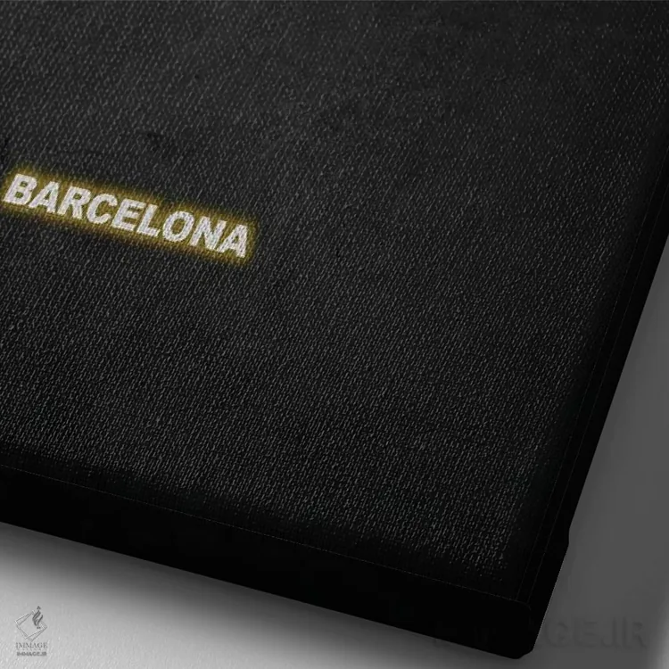 تابلو مینیمال مسیر بارسلونا اثر دورو آرت - نمای نزدیک بافت بوم