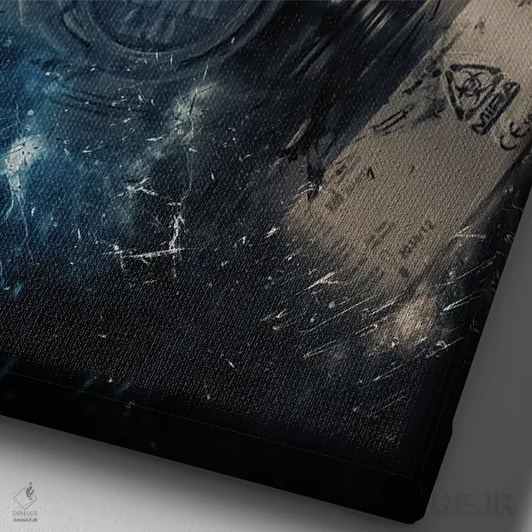 تابلو دکوراتیو ماسک گاز اثر دورو آرت - نمای نزدیک بافت بوم