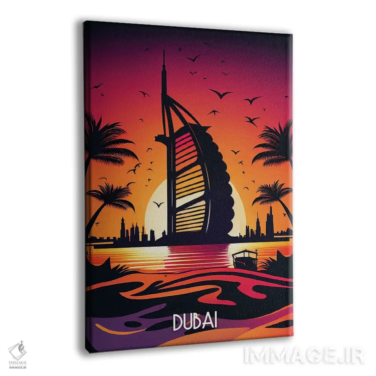 تابلو دکوراتیو شهر دبی اثر دورو آرت - نمای پرسپکتیو محصول