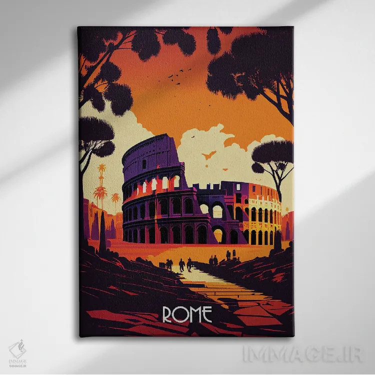 تابلو دکوراتیو شهر رم اثر دورو آرت - نمای روبهرو روی دیوار