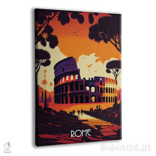 تابلو دکوراتیو شهر رم اثر دورو آرت - نمای پرسپکتیو محصول