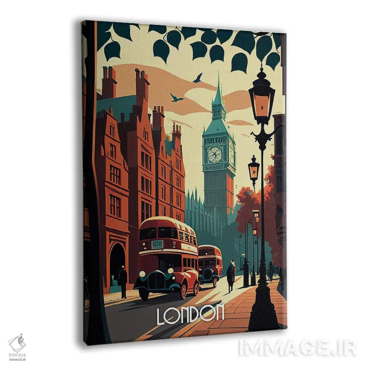 تابلو دکوراتیو شهر لندن اثر دورو آرت - نمای پرسپکتیو محصول
