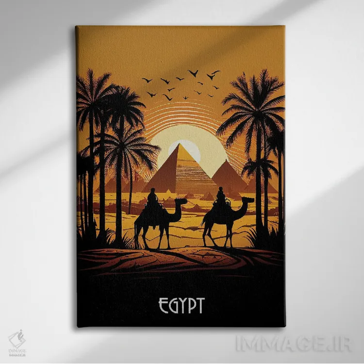 تابلو دکوراتیو پوستر مصر اثر دورو آرت - نمای روبهرو روی دیوار