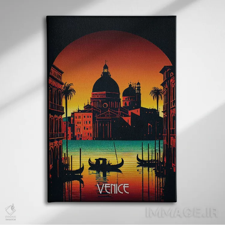 تابلو دکوراتیو شهر ونیز II اثر دورو آرت - نمای روبهرو روی دیوار