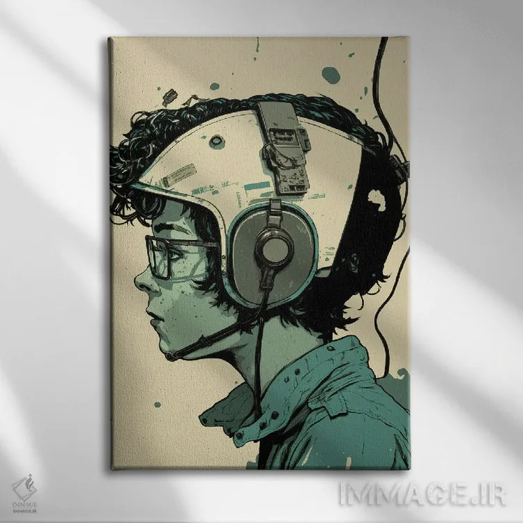 تابلو دکوراتیو پسر اثر دورو آرت - نمای روبهرو روی دیوار