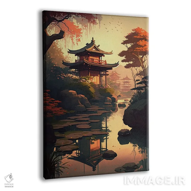 تابلو دکوراتیو باغ ژاپنی III اثر دورو آرت - نمای پرسپکتیو محصول