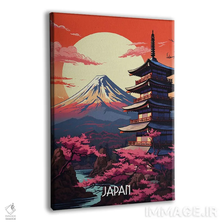 تابلو دکوراتیو هنر فوجی ژاپن اثر دورو آرت - نمای پرسپکتیو محصول