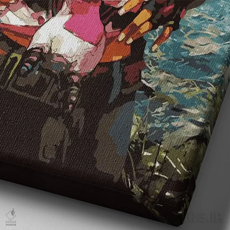 تابلو دکوراتیو تینا اثر دورو آرت - نمای نزدیک بافت بوم