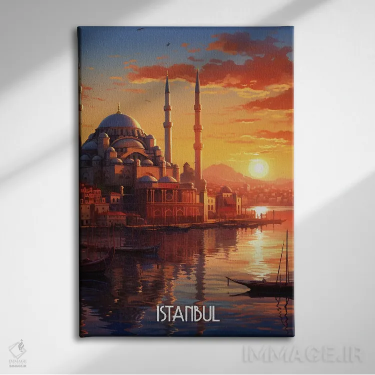 تابلو دکوراتیو هنر شهر استانبول اثر دورو آرت - نمای روبهرو روی دیوار
