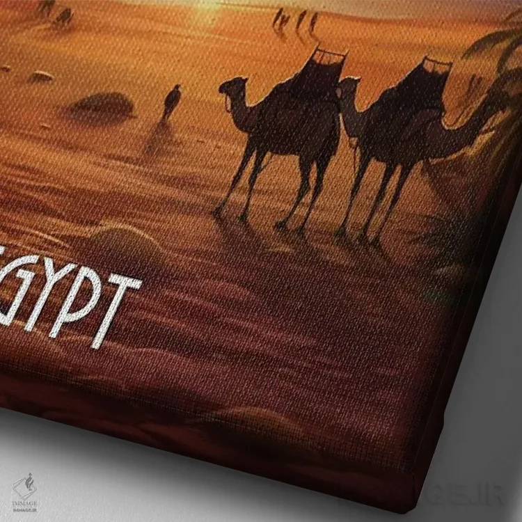 تابلو دکوراتیو هنر مصر اثر دورو آرت - نمای نزدیک بافت بوم