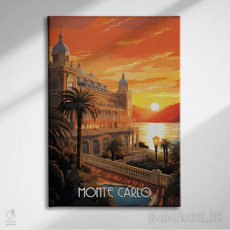 تابلو دکوراتیو هنر شهر مونته کارلو اثر دورو آرت - نمای روبهرو روی دیوار