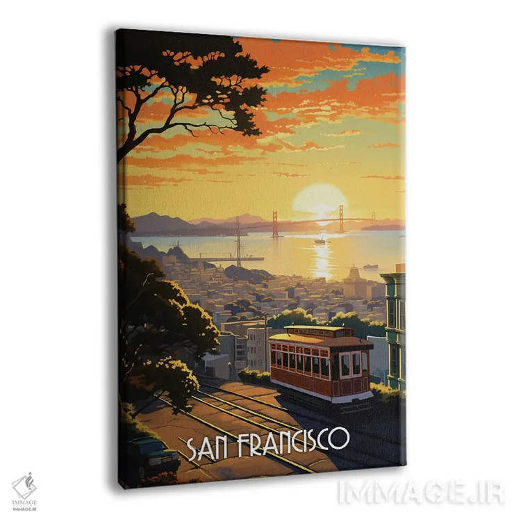 تابلو دکوراتیو هنر شهر سان فرانسیسکو اثر دورو آرت - نمای پرسپکتیو محصول