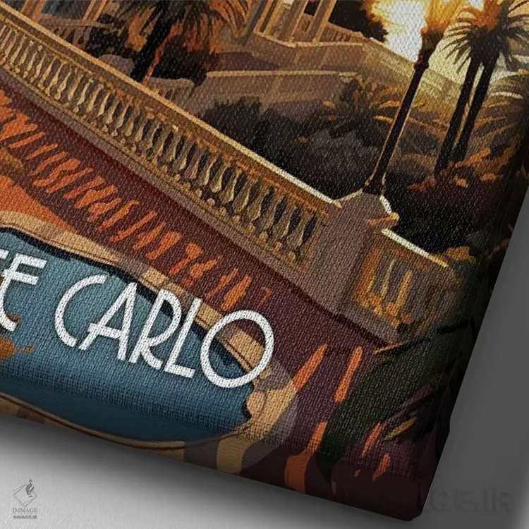 تابلو دکوراتیو هنر شهر مونته کارلو اثر دورو آرت - نمای نزدیک بافت بوم