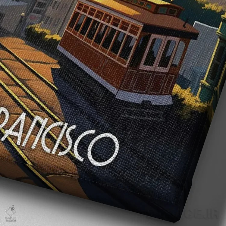 تابلو دکوراتیو هنر شهر سان فرانسیسکو اثر دورو آرت - نمای نزدیک بافت بوم