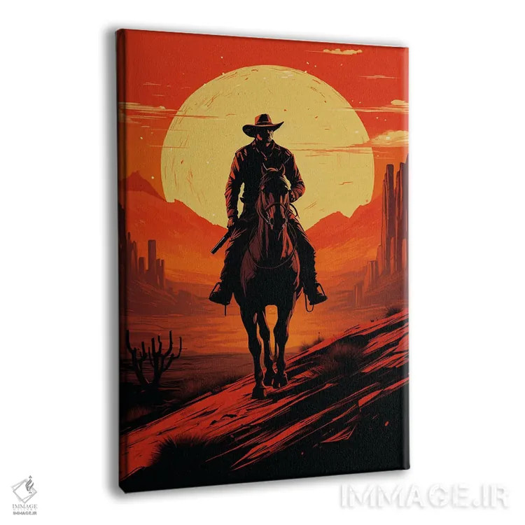 تابلو دکوراتیو سایه روشن کابوی اثر دورو آرت - نمای پرسپکتیو محصول