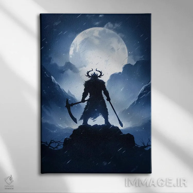 تابلو دکوراتیو سایه روشن وایکینگ III اثر دورو آرت - نمای روبهرو روی دیوار