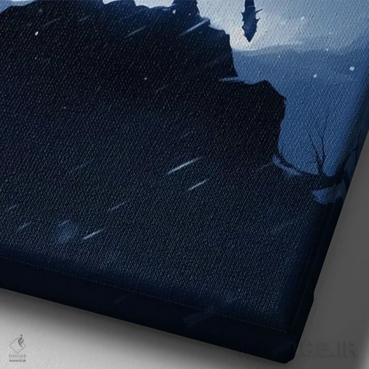 تابلو دکوراتیو سایه روشن وایکینگ III اثر دورو آرت - نمای نزدیک بافت بوم