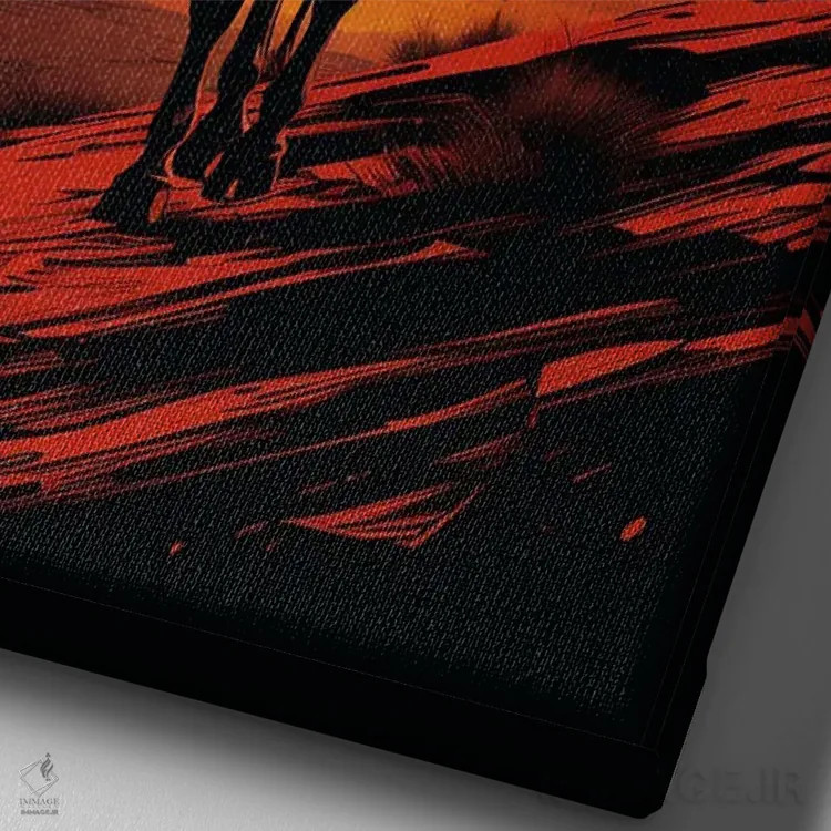 تابلو دکوراتیو سایه روشن کابوی اثر دورو آرت - نمای نزدیک بافت بوم